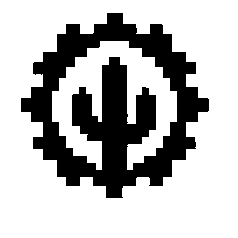 Pixel Cactus Emblem Logo