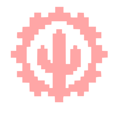 Pixel Cactus Emblem Logo #ffa6a6