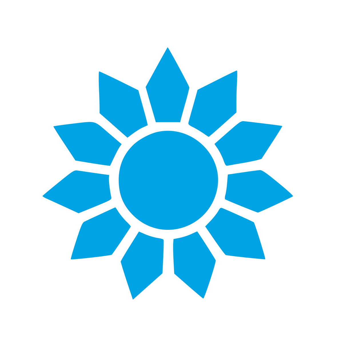 Sunflower Petal Logo #00a3e4