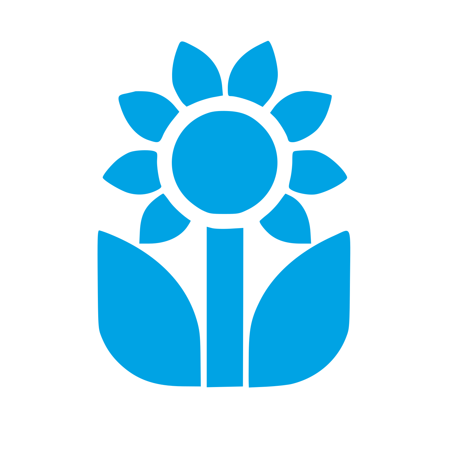 Sunflower Plant Logo #00a3e4