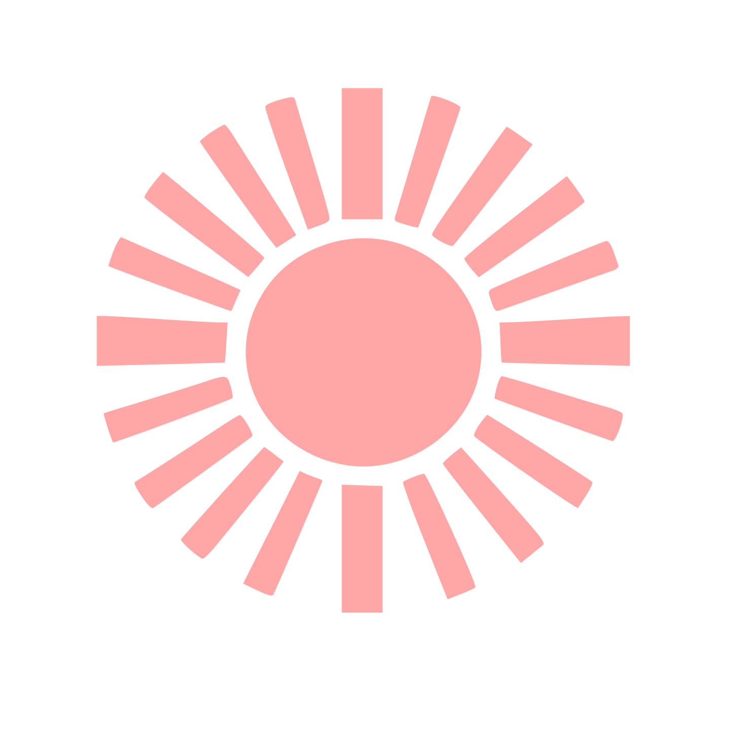 Radiant Sun Burst Logo #ffa6a6