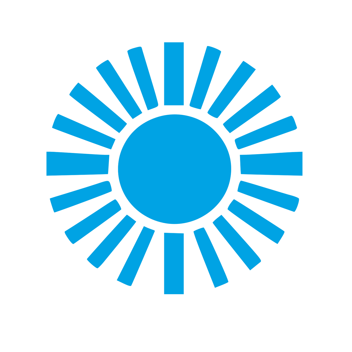 Radiant Sun Burst Logo #00a3e4