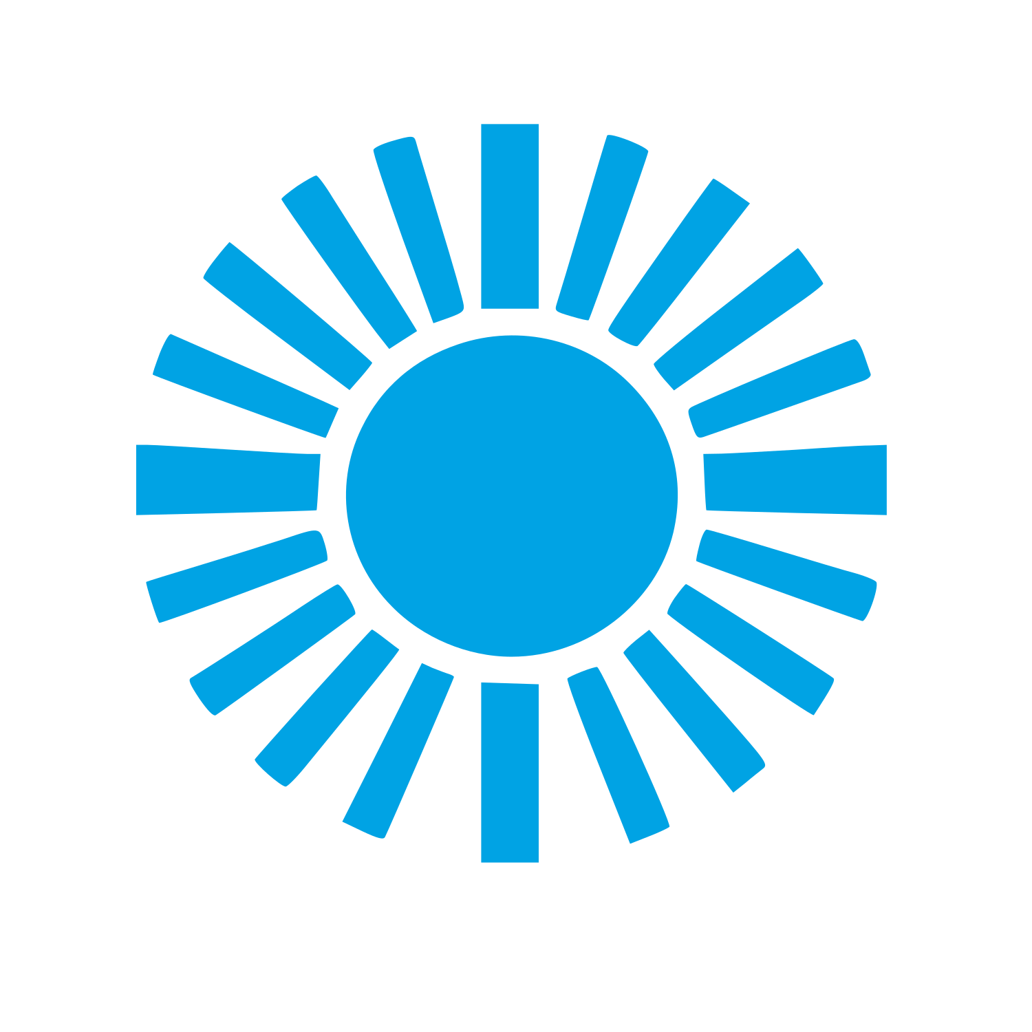 Radiant Sun Burst Logo #00a3e4