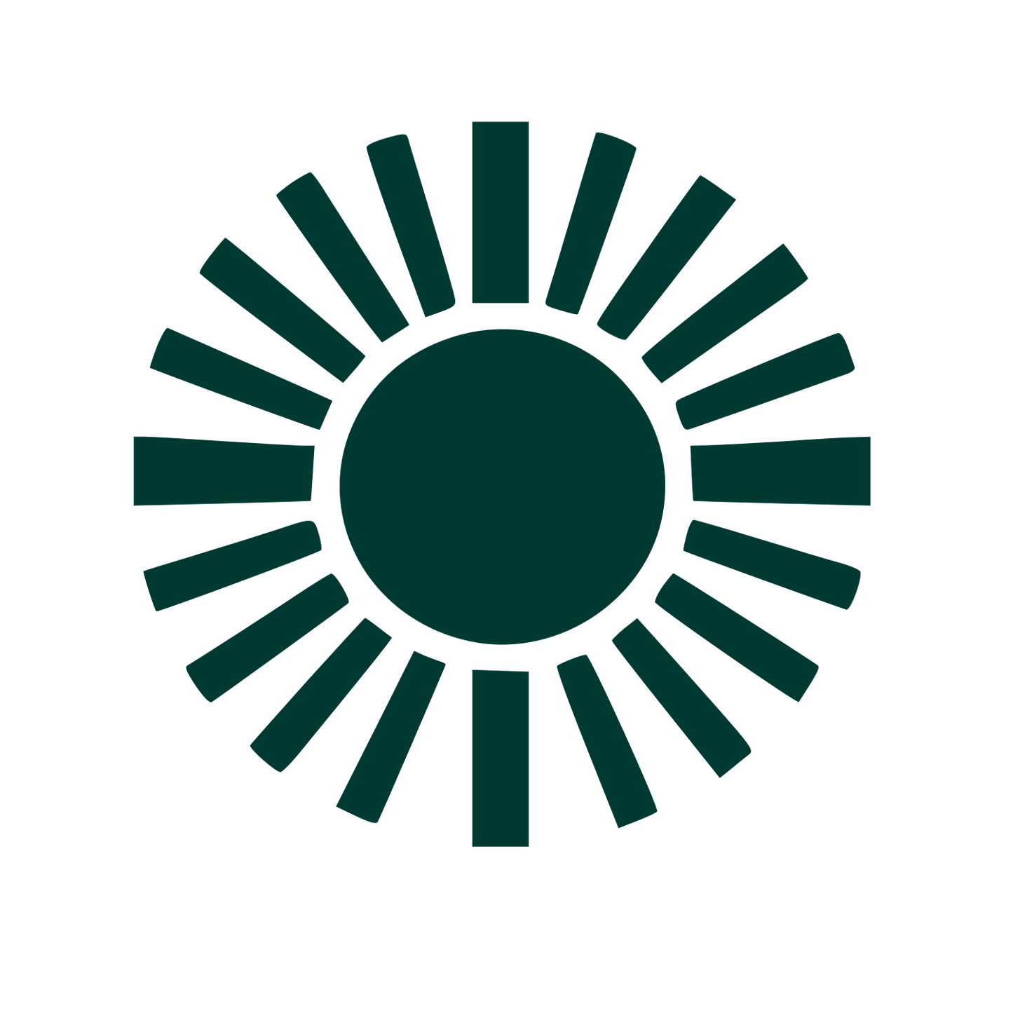 Radiant Sun Burst Logo #003932