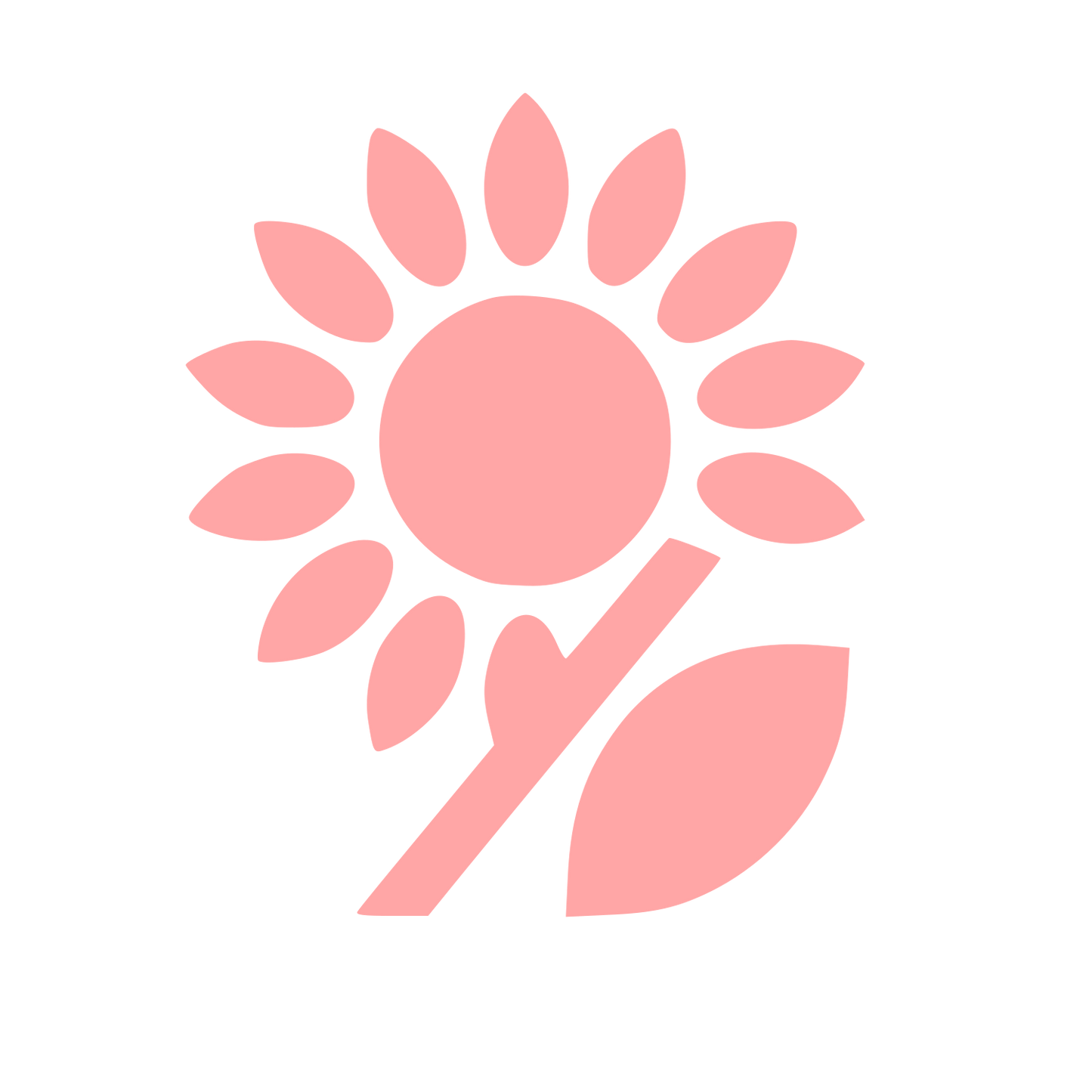 Sunflower Stem Leaf Logo #ffa6a6