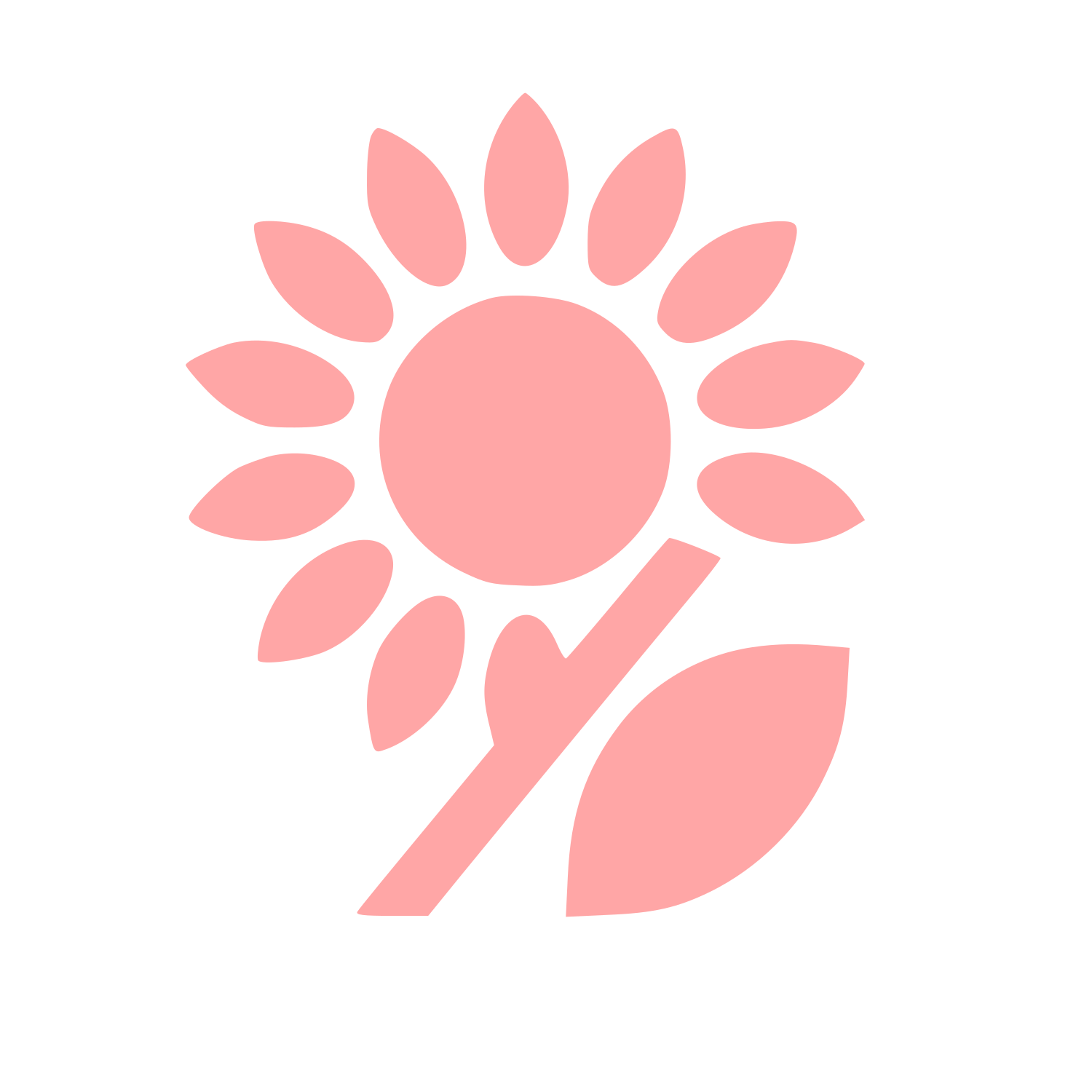 Sunflower Stem Leaf Logo #ffa6a6