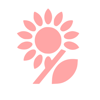 Sunflower Stem Leaf Logo #ffa6a6