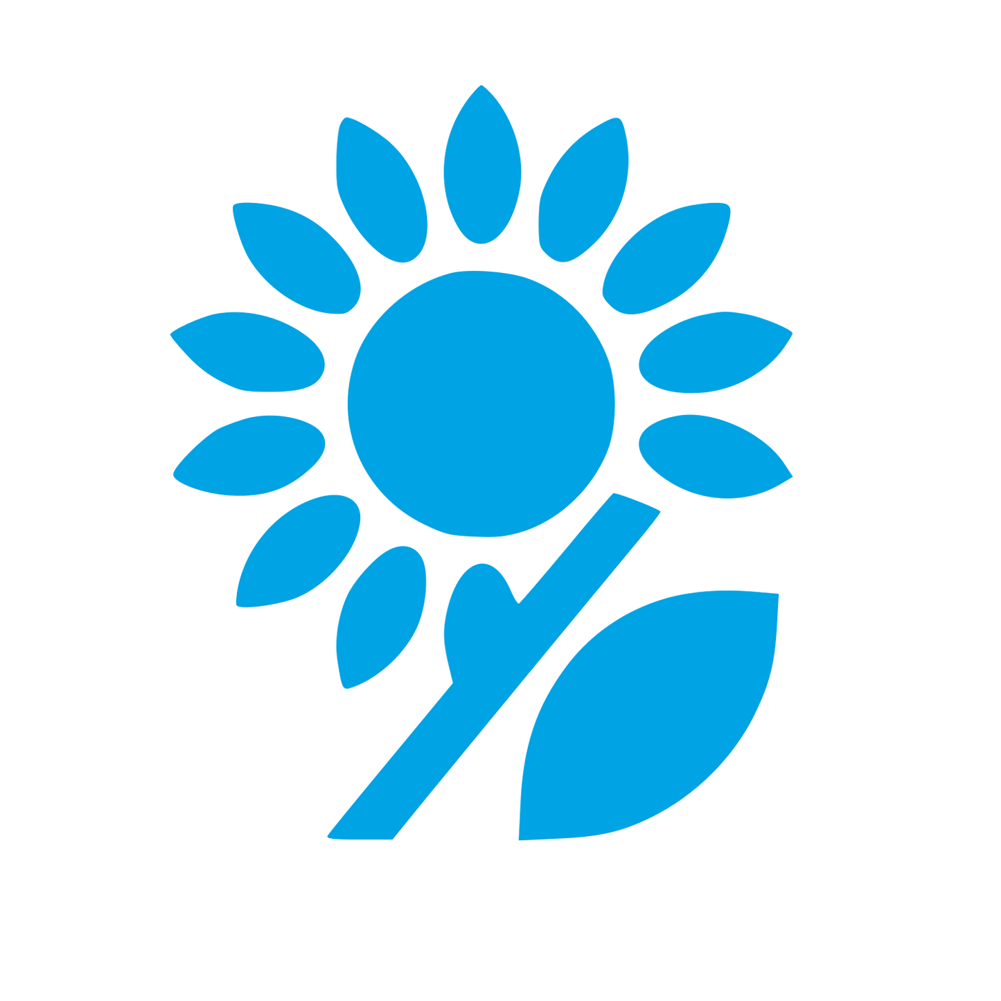 Sunflower Stem Leaf Logo #00a3e4