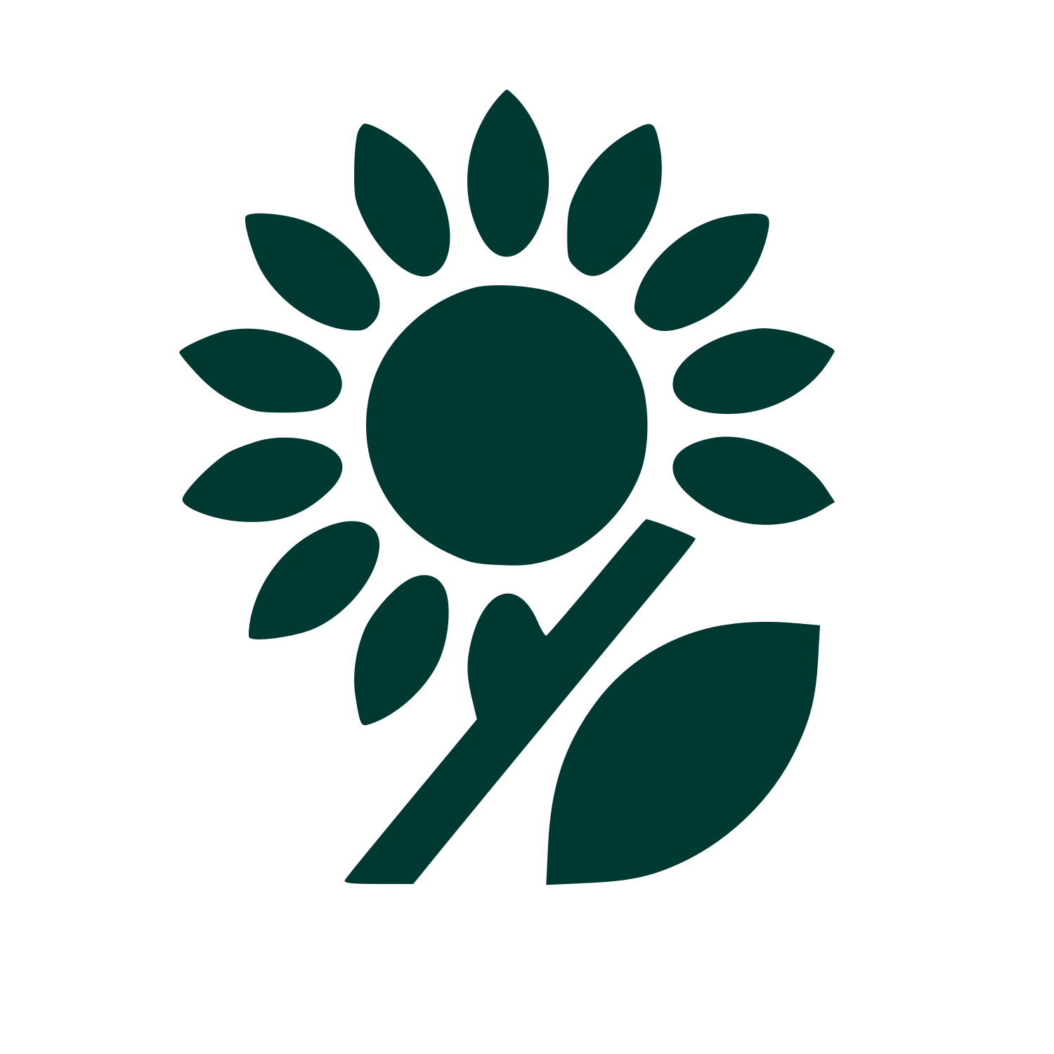 Sunflower Stem Leaf Logo #003932