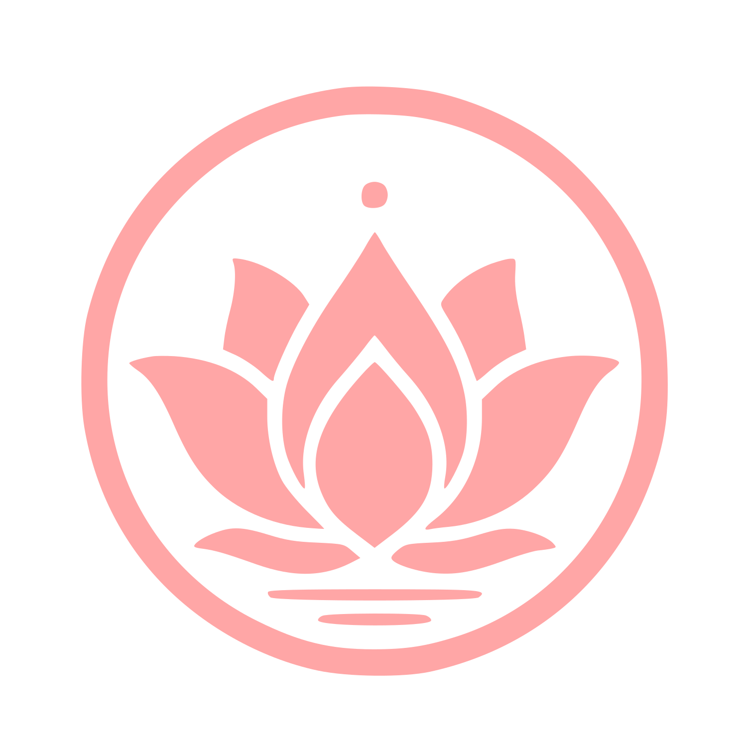Lotus Flower Circle Logo #ffa6a6