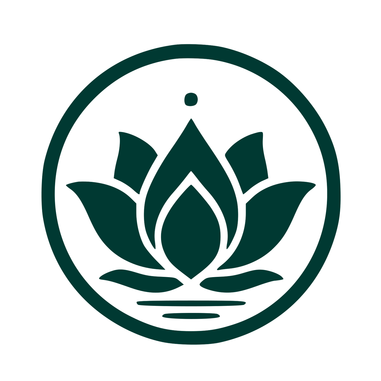 Lotus Flower Circle Logo #003932