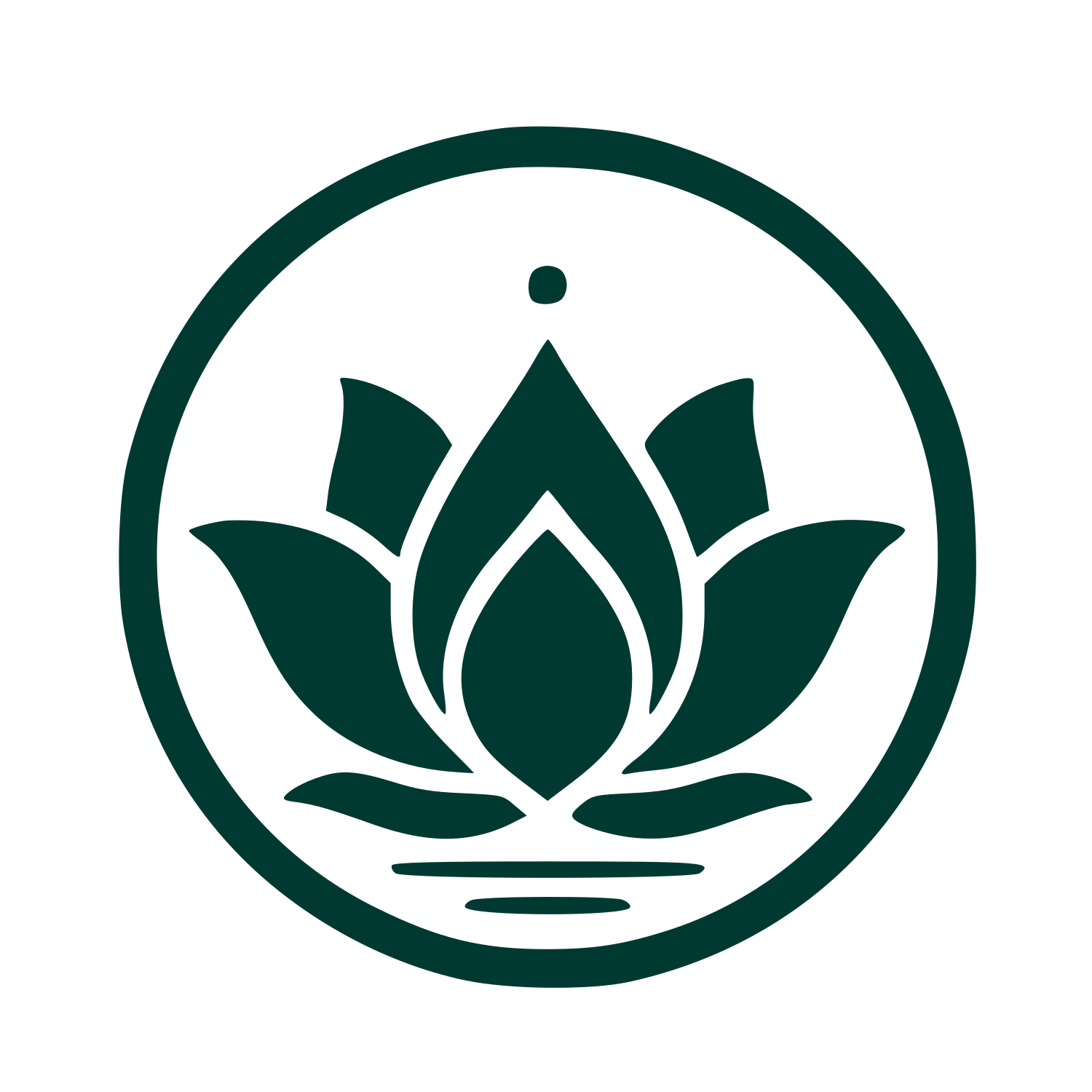 Lotus Flower Circle Logo #003932