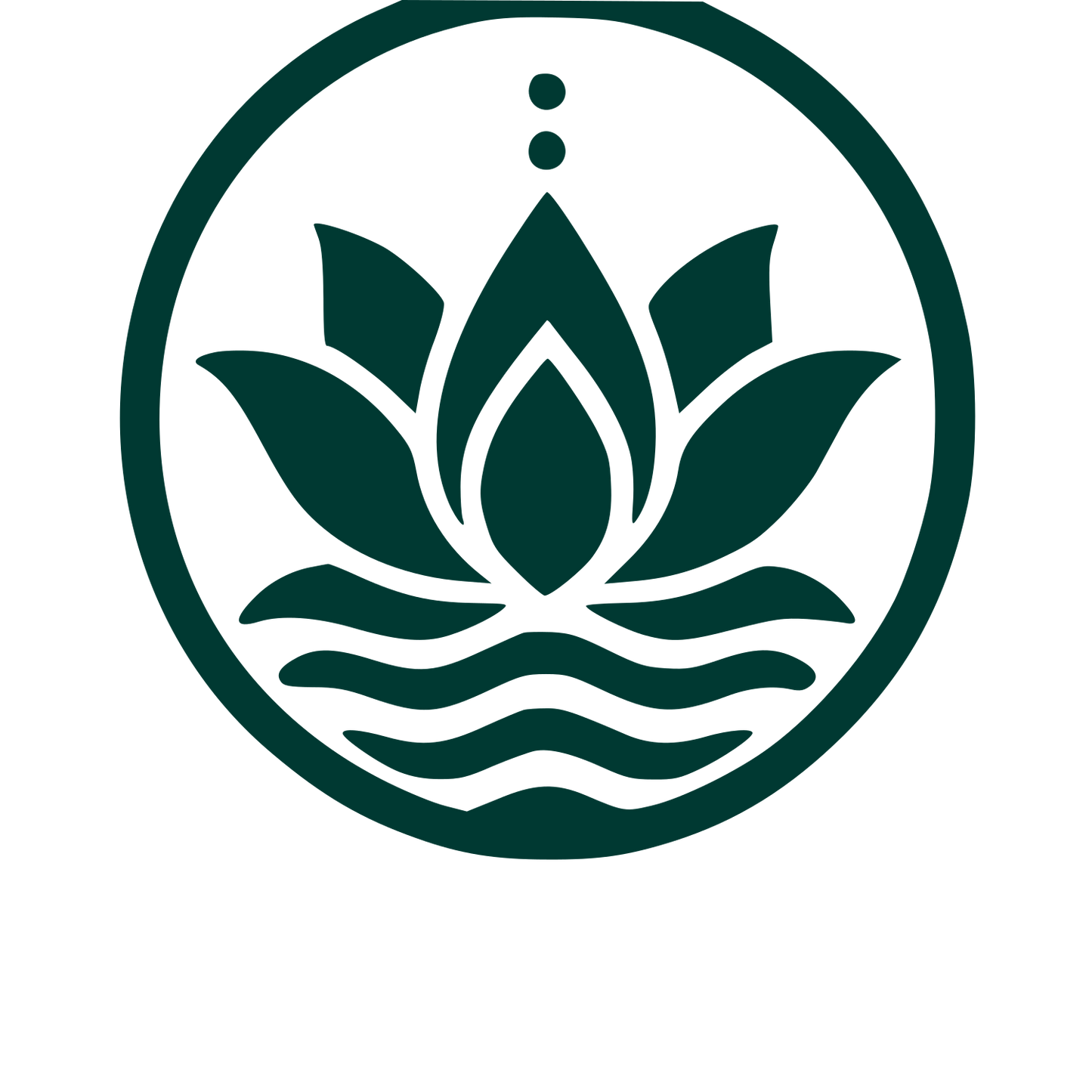 Lotus Flower Circle Logo #003932