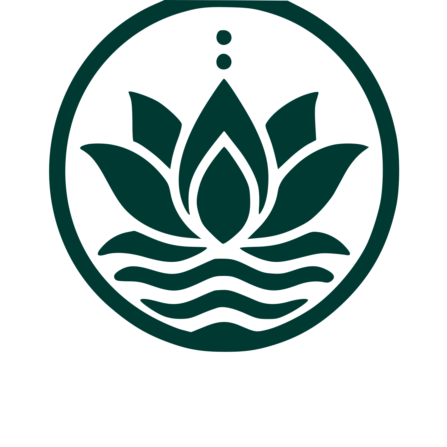 Lotus Flower Circle Logo #003932