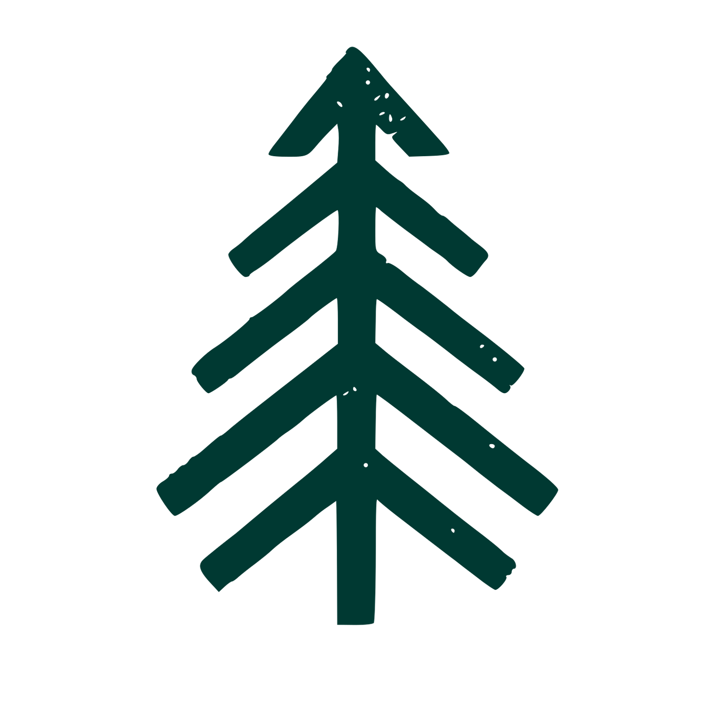 Hand Drawn Pine Tree Logo #003932
