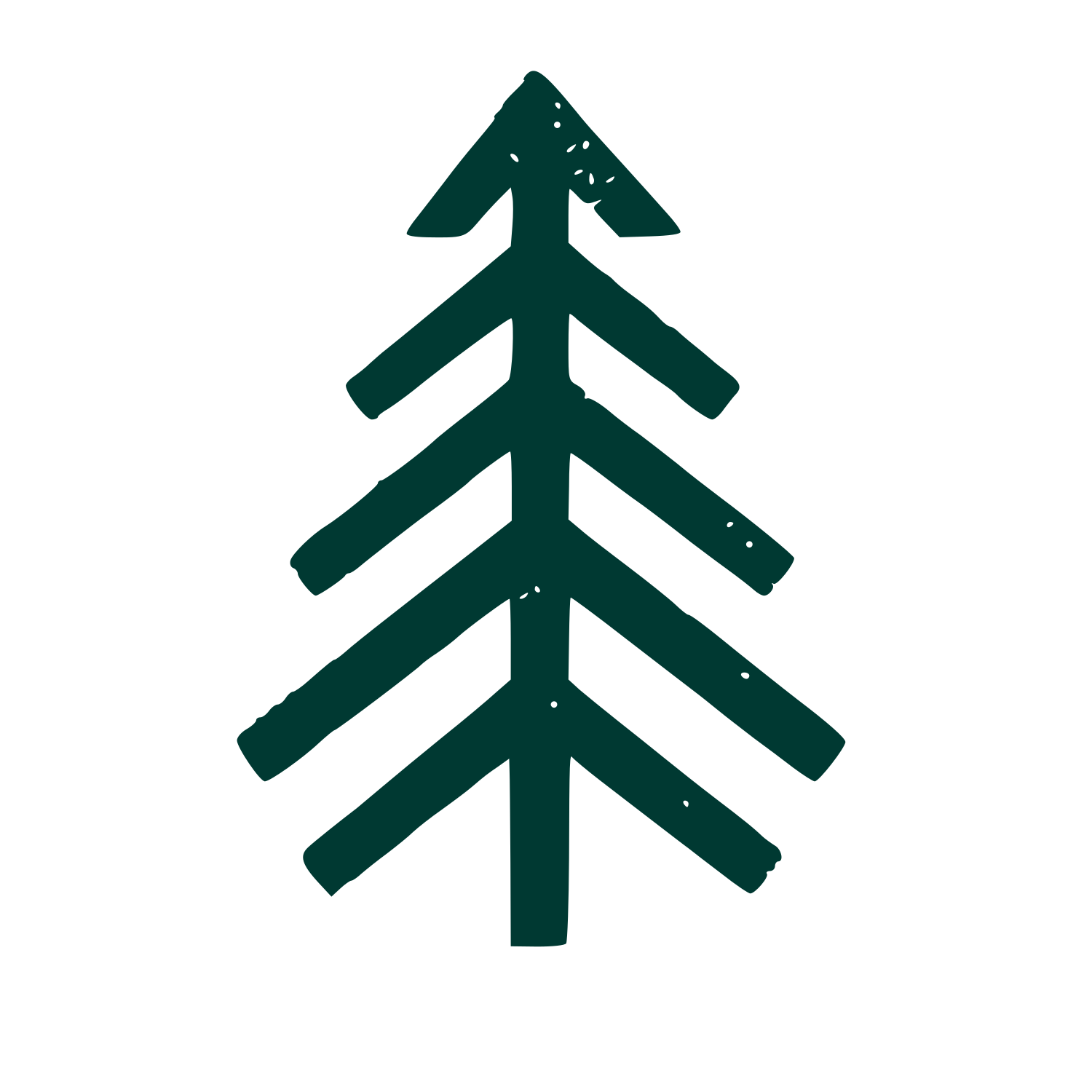 Hand Drawn Pine Tree Logo #003932
