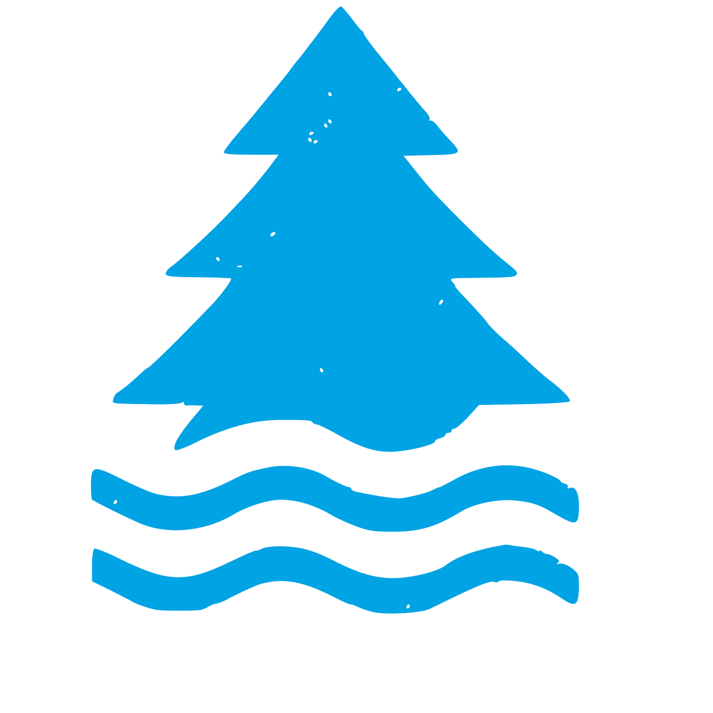 Pine Tree Water Logo #00a3e4