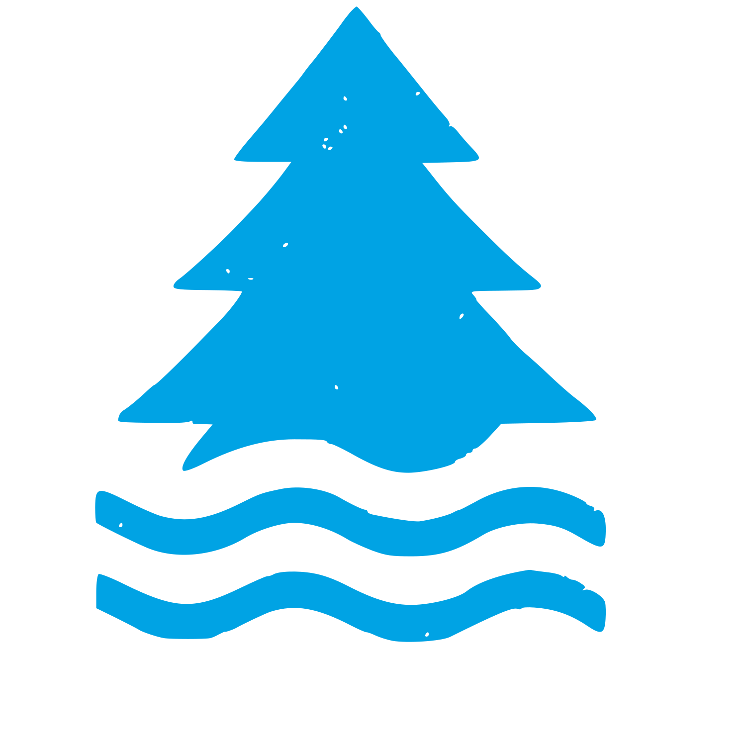 Pine Tree Water Logo #00a3e4