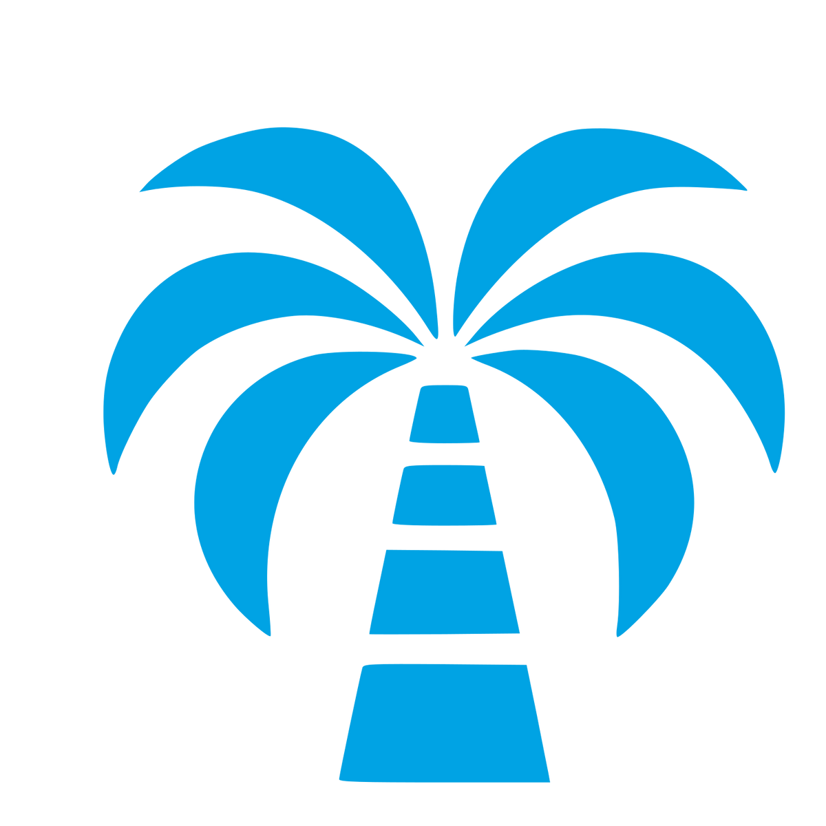 Bold Palm Tree Logo #00a3e4