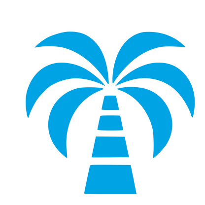 Bold Palm Tree Logo #00a3e4