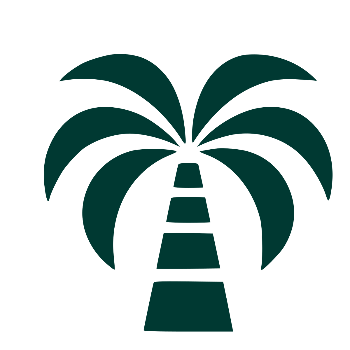 Bold Palm Tree Logo #003932