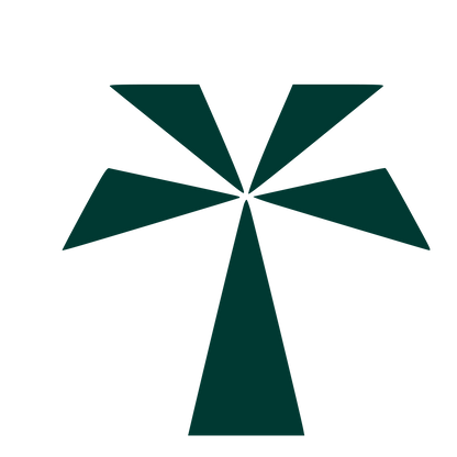Bold Geometric Palm Tree Logo #003932