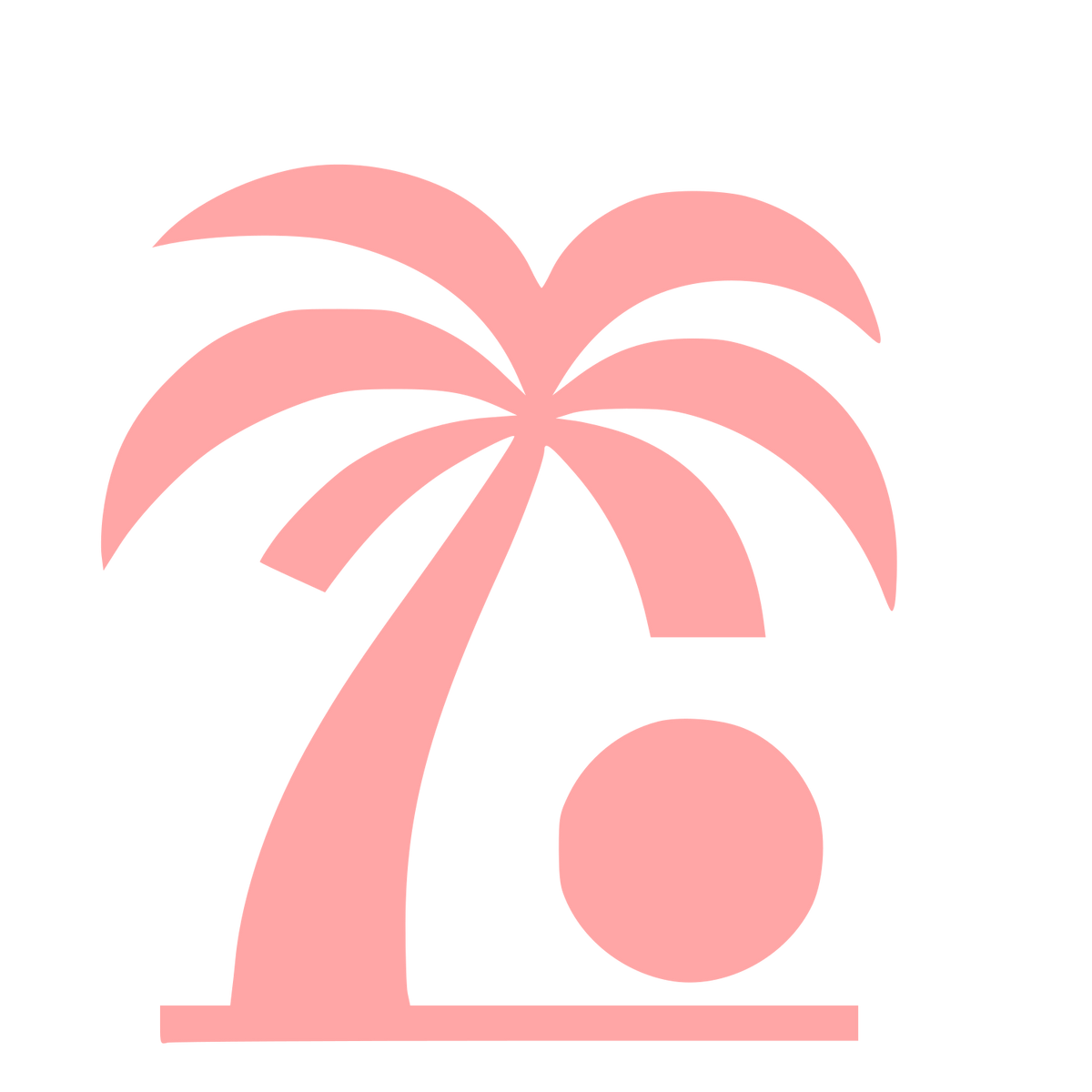 Palm Tree Sunset Logo #ffa6a6