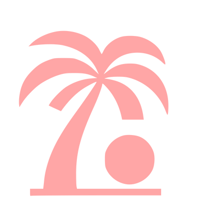 Palm Tree Sunset Logo #ffa6a6