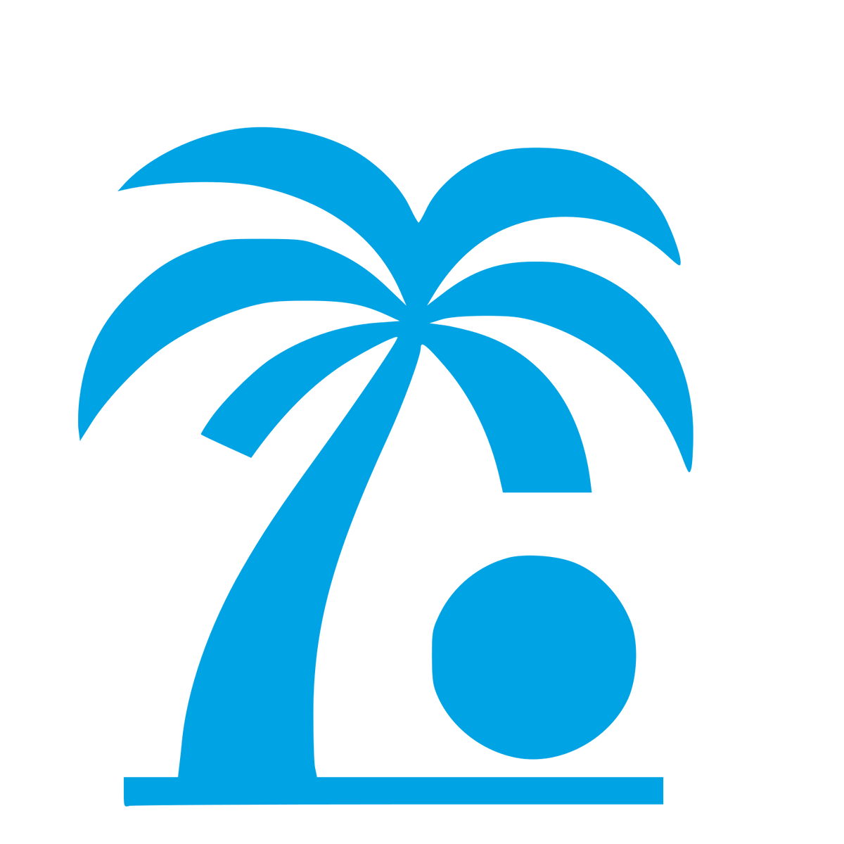 Palm Tree Sunset Logo #00a3e4