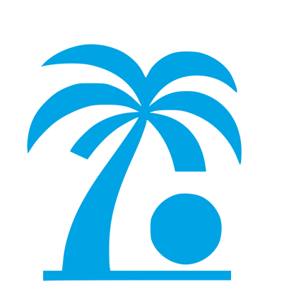 Palm Tree Sunset Logo #00a3e4