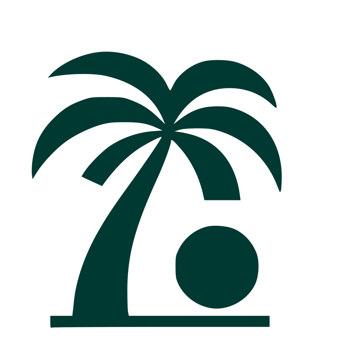 Palm Tree Sunset Logo #003932