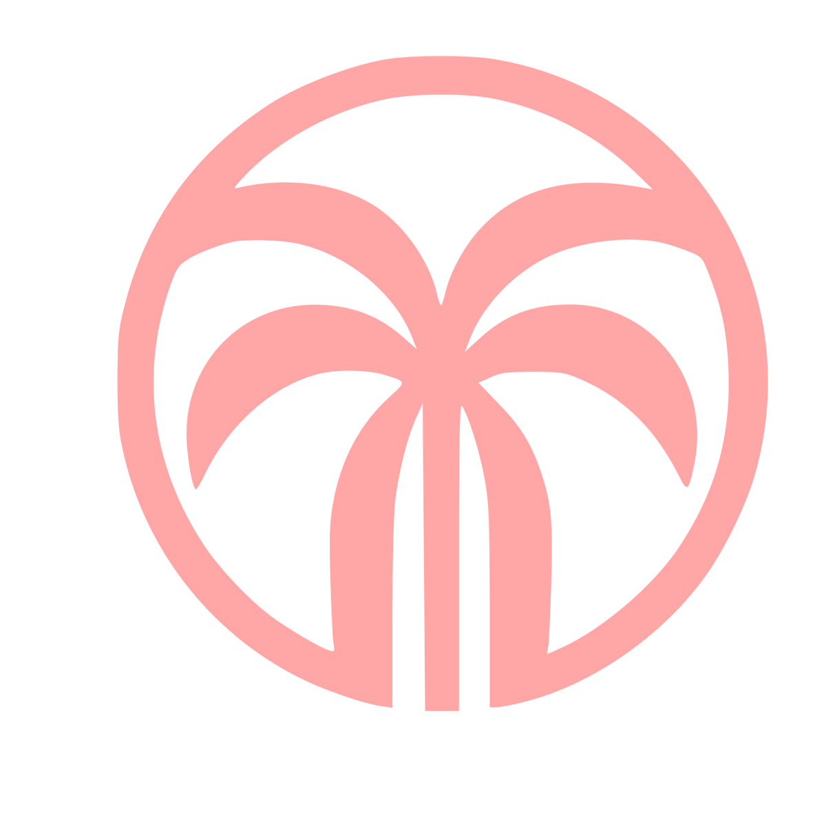 Palm Tree Circle Logo #ffa6a6