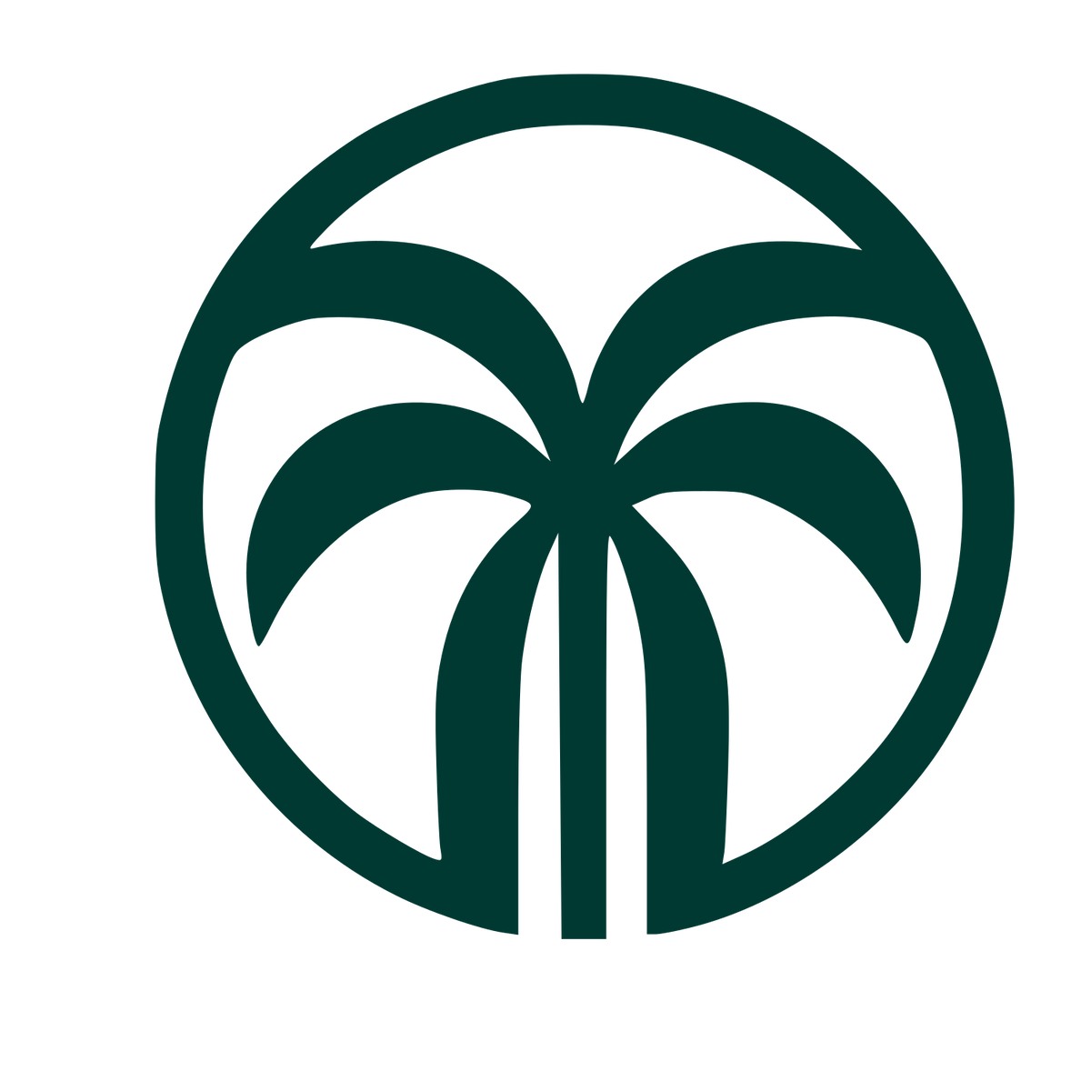 Palm Tree Circle Logo #003932