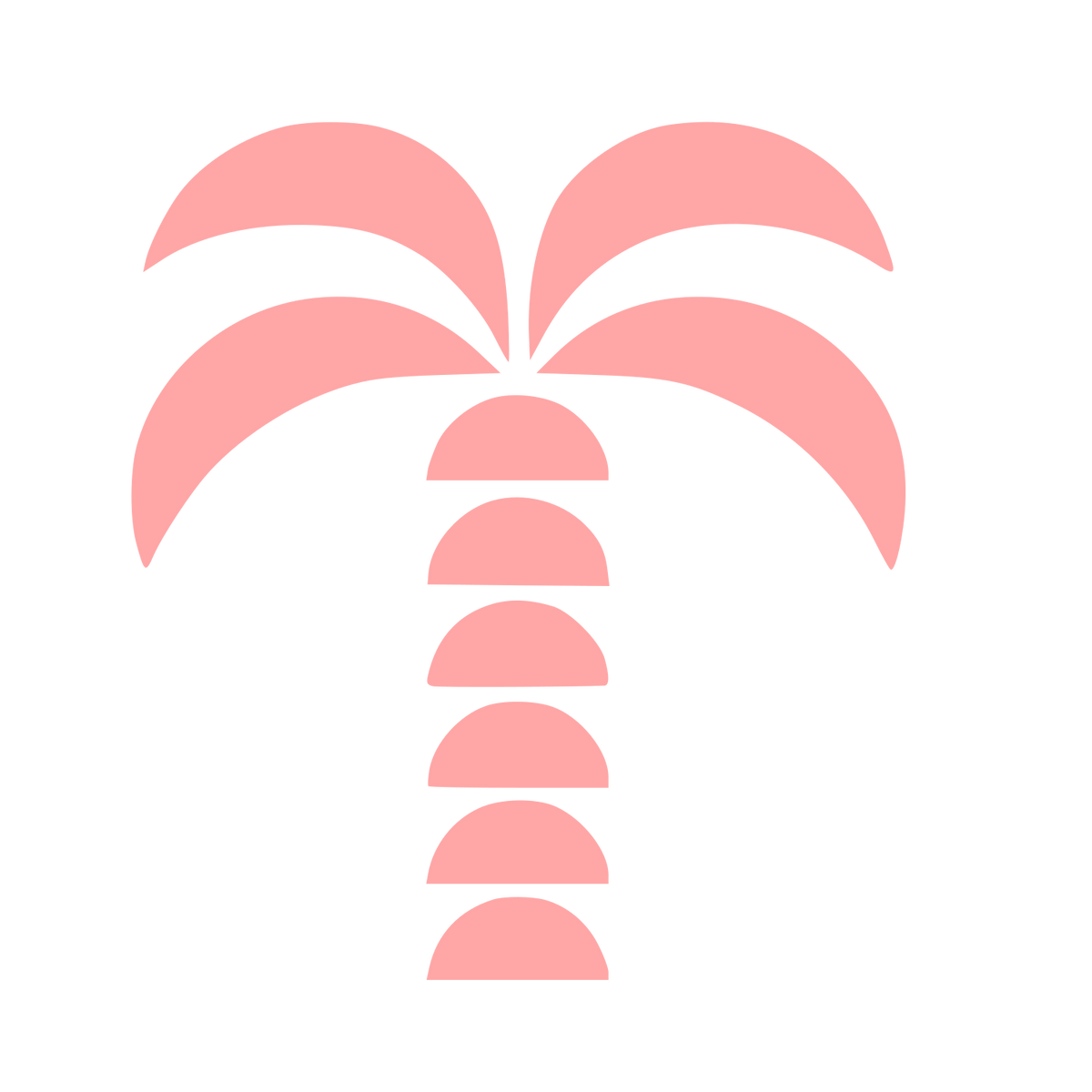 Bold Geometric Palm Tree Logo #ffa6a6