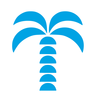 Bold Geometric Palm Tree Logo #00a3e4