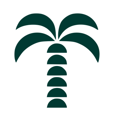 Bold Geometric Palm Tree Logo #003932