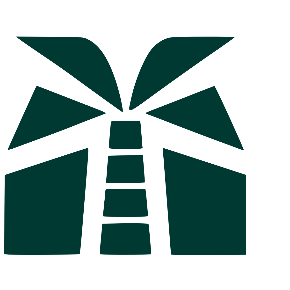 Bold Geometric Palm Tree Logo #003932