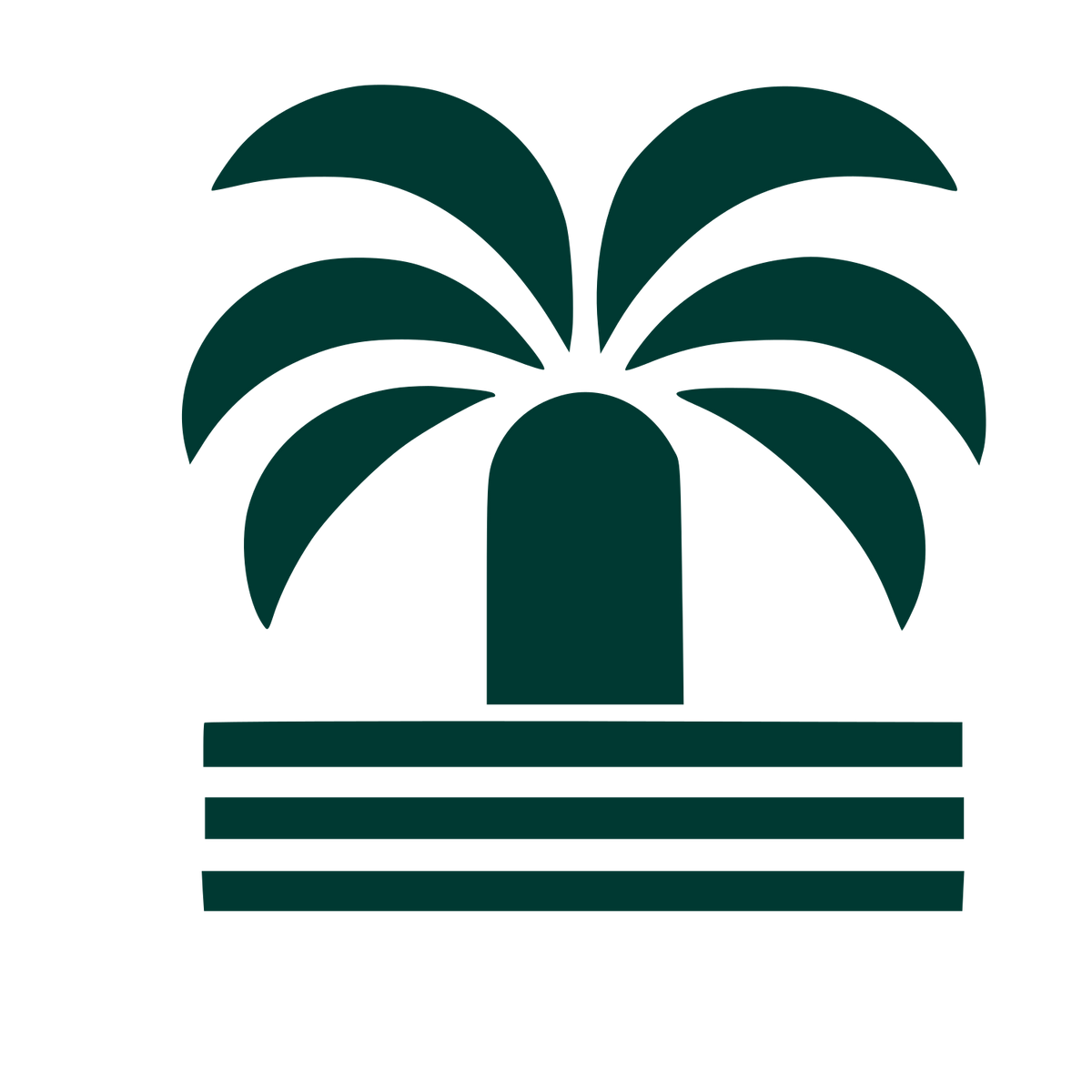Palm Tree Stripe Logo #003932