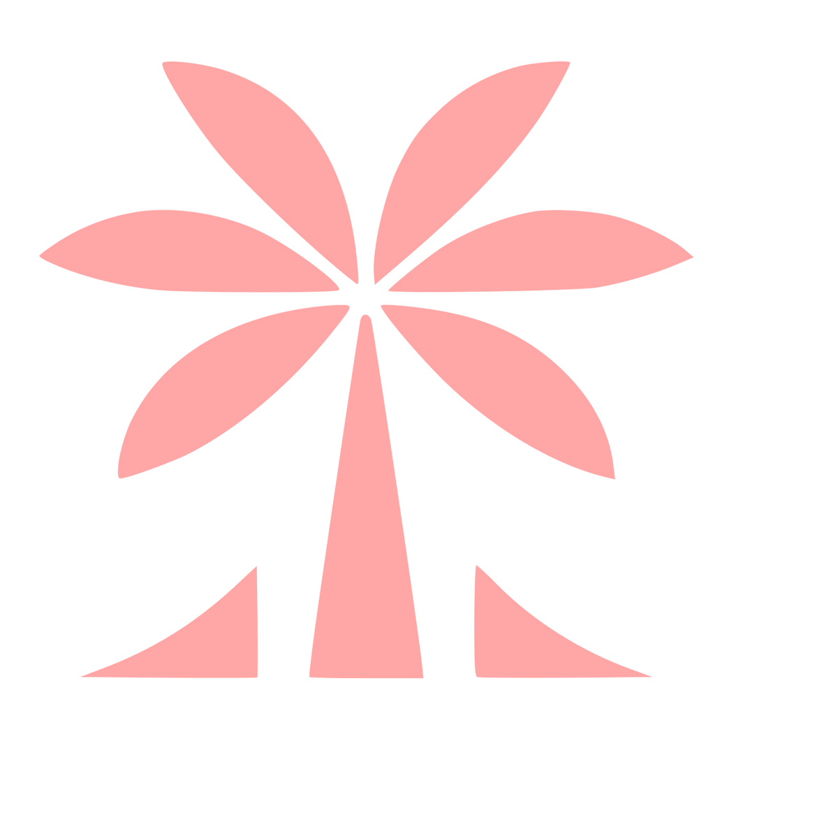 Bold Geometric Palm Tree Logo #ffa6a6
