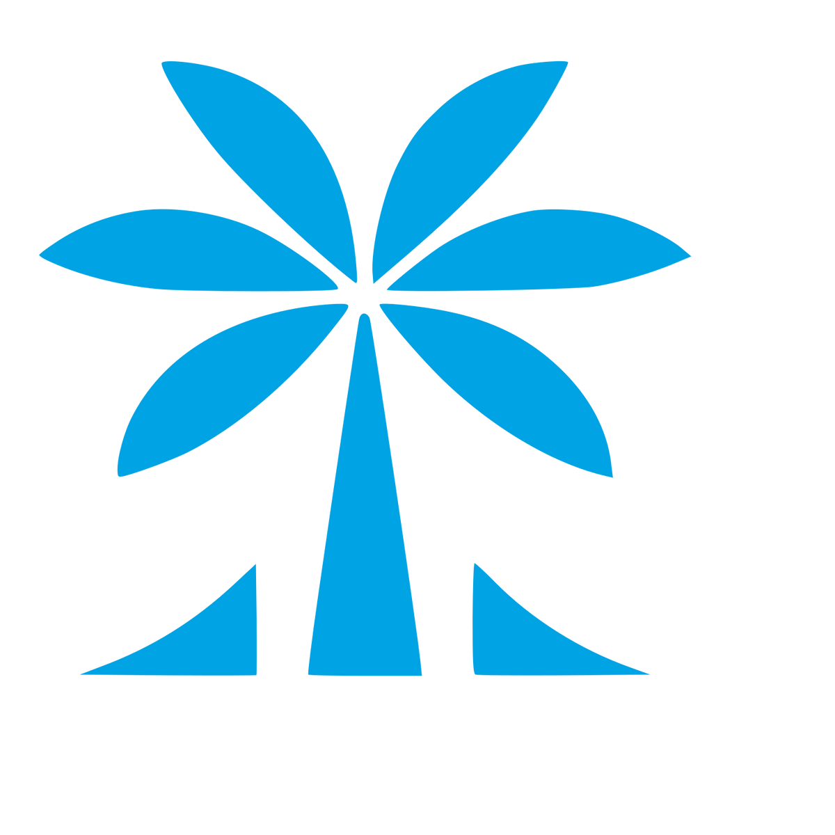 Bold Geometric Palm Tree Logo #00a3e4