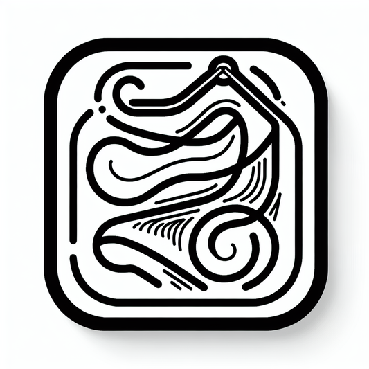 Wave Line Art in Square