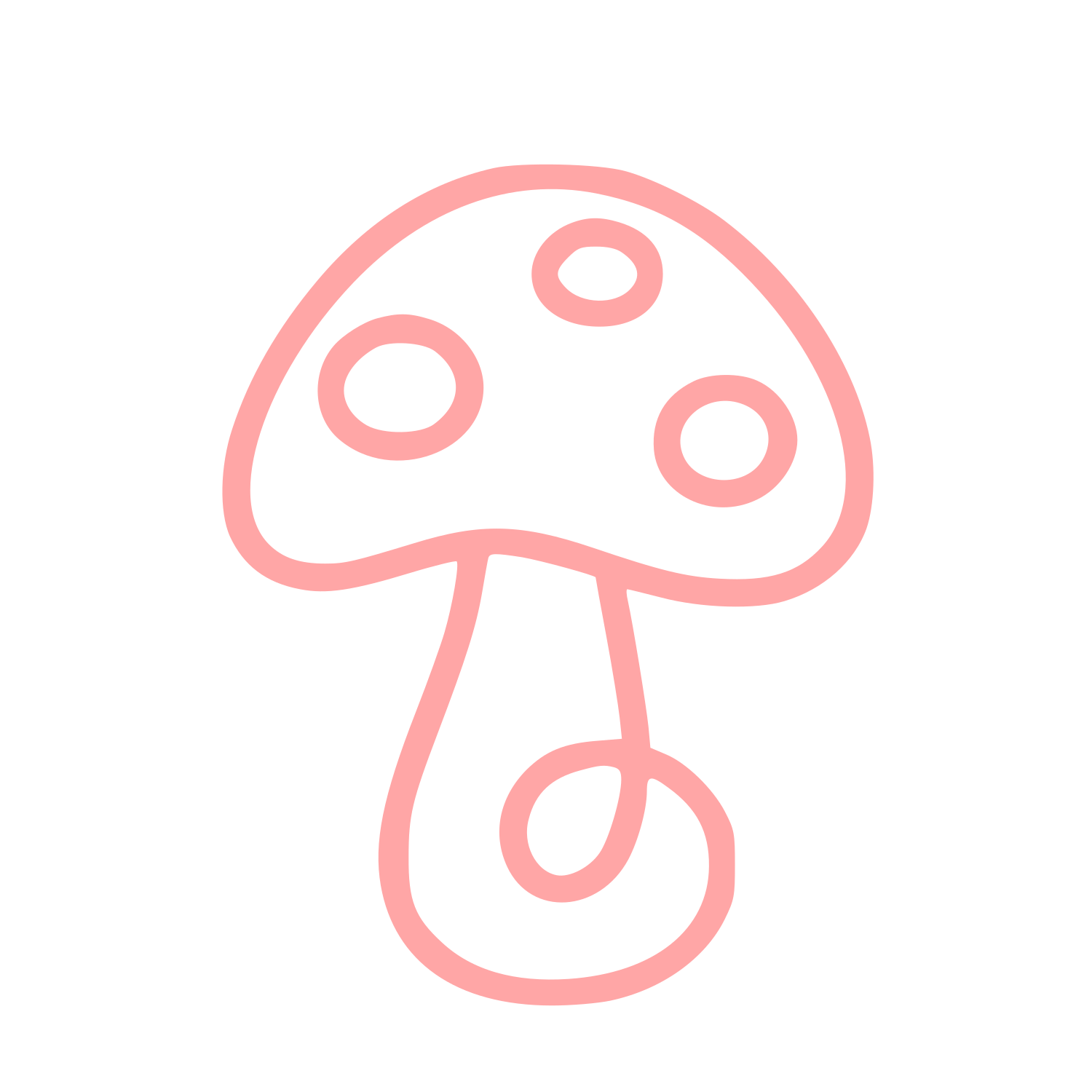 Monoline Mushroom Logo #ffa6a6