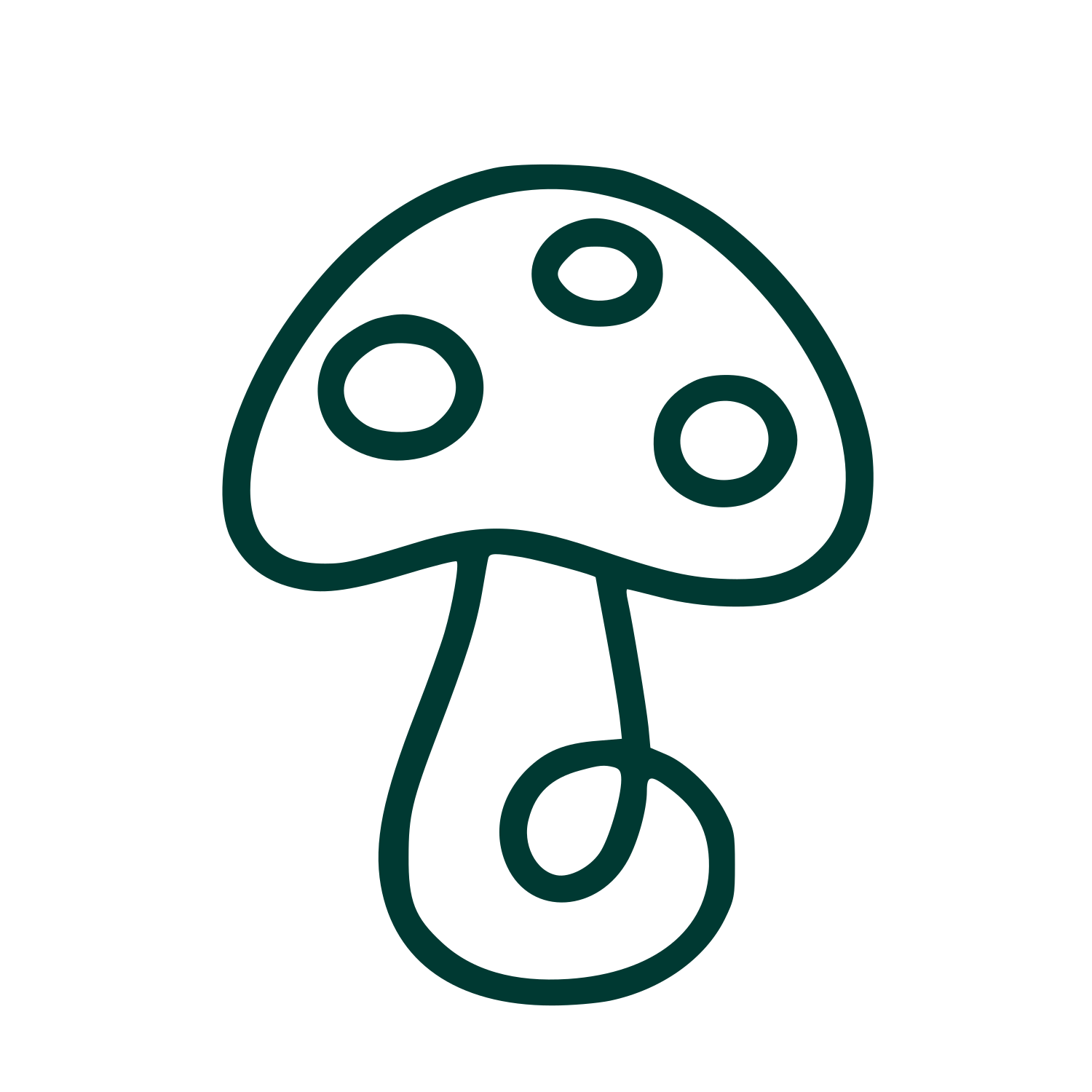 Monoline Mushroom Logo #003932