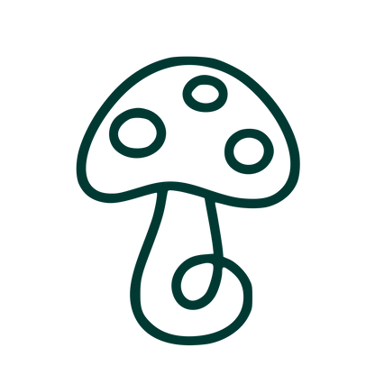 Monoline Mushroom Logo #003932
