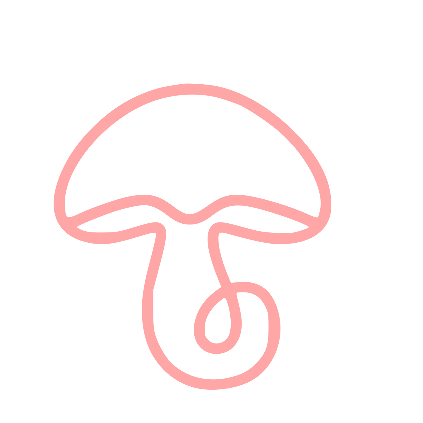 Monoline Mushroom Logo #ffa6a6