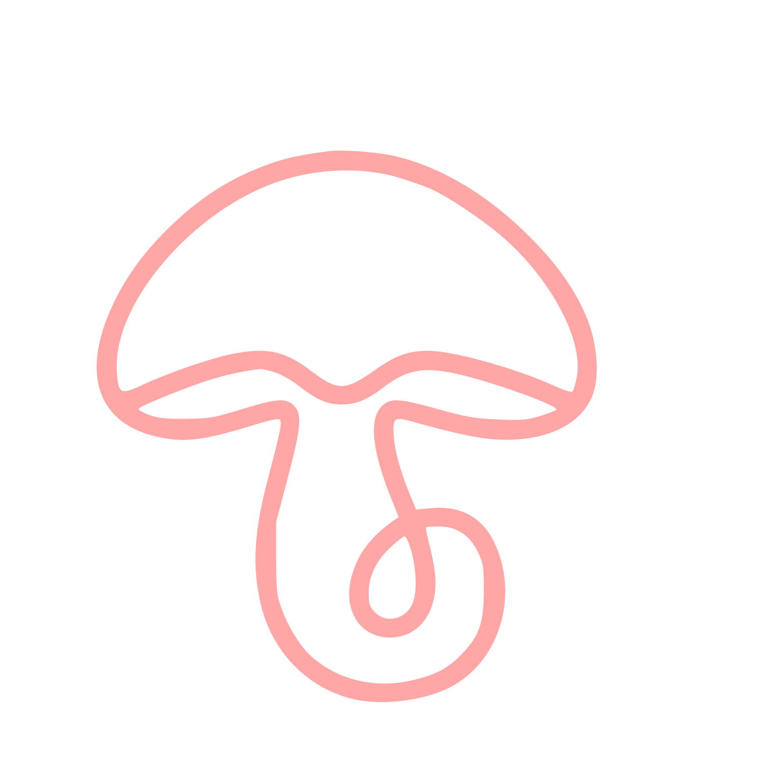 Monoline Mushroom Logo #ffa6a6