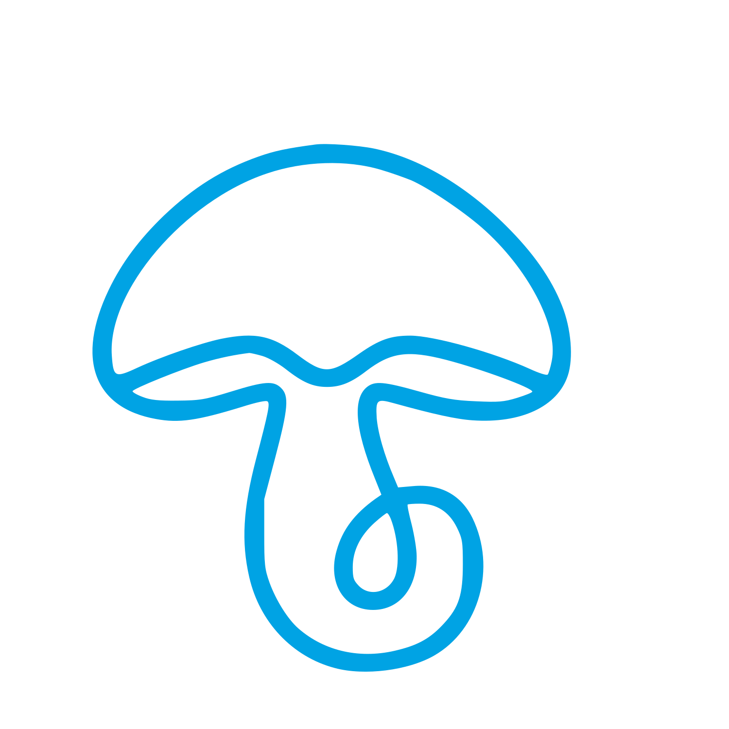 Monoline Mushroom Logo #00a3e4