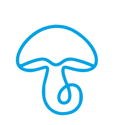 Monoline Mushroom Logo #00a3e4