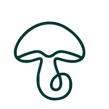 Monoline Mushroom Logo #003932