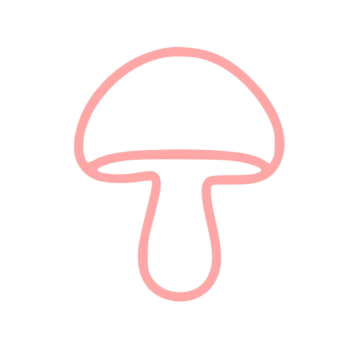Monoline Mushroom Logo #ffa6a6